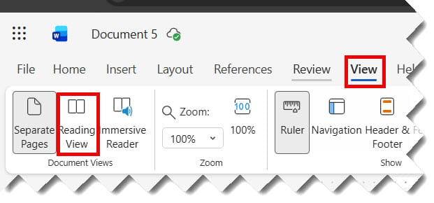 word online formatting marks