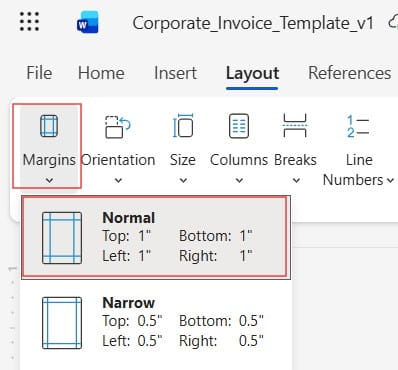 Invoice Template Word online