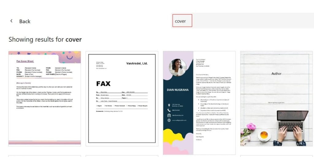 Word Online Cover Letter Template
